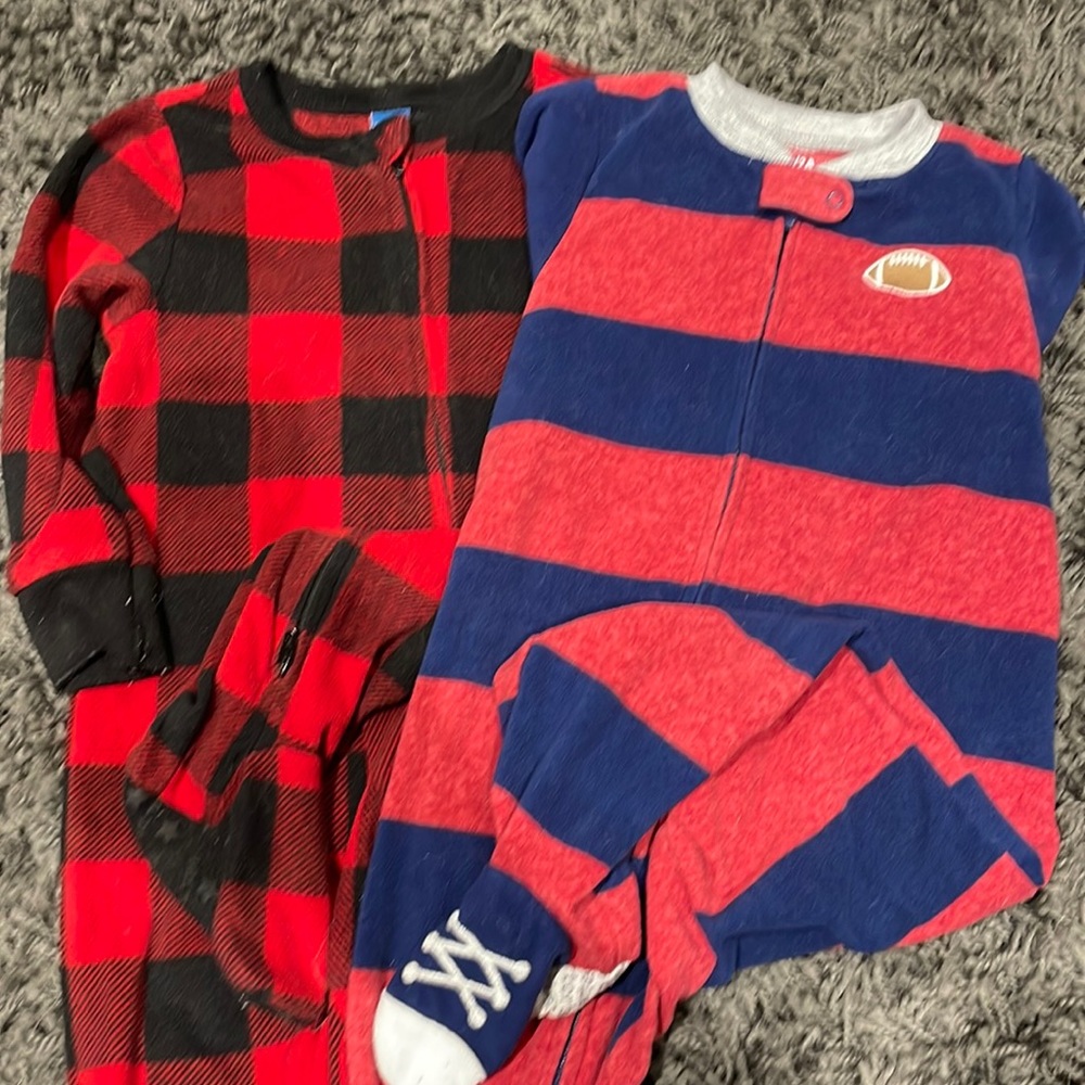 2 Fleece Footed PJs